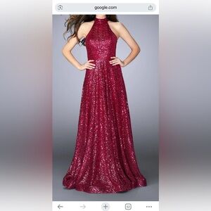 LA FEMME Sequin Ball Gown